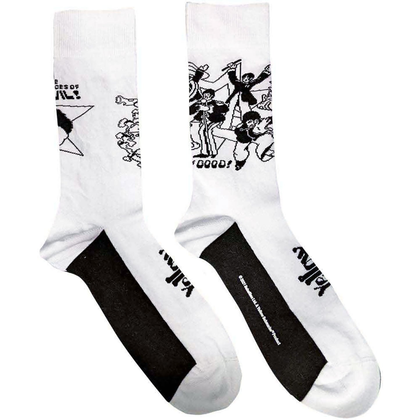Beatles Good V Evil (US Men's Shoe Size 8 - 12) Socks Front