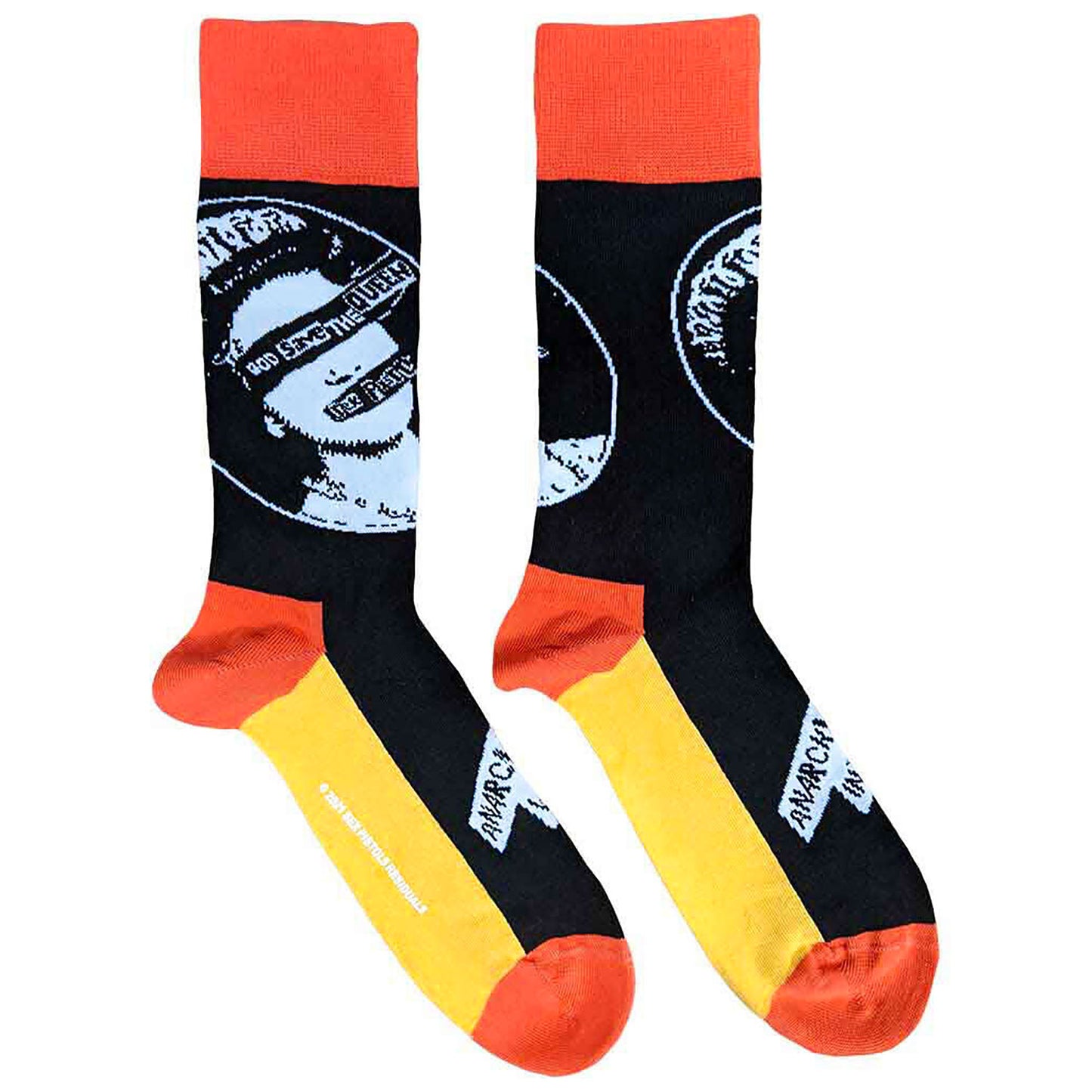 Sex Pistols God Save The Queen (US Men's Shoe Size 8 - 12) Socks Front