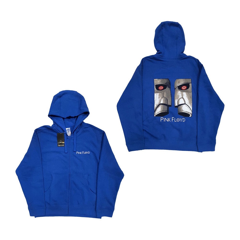 Pink Floyd Metal Heads Close Up (Back Print) Zippered Hooded Sweatshirt Front