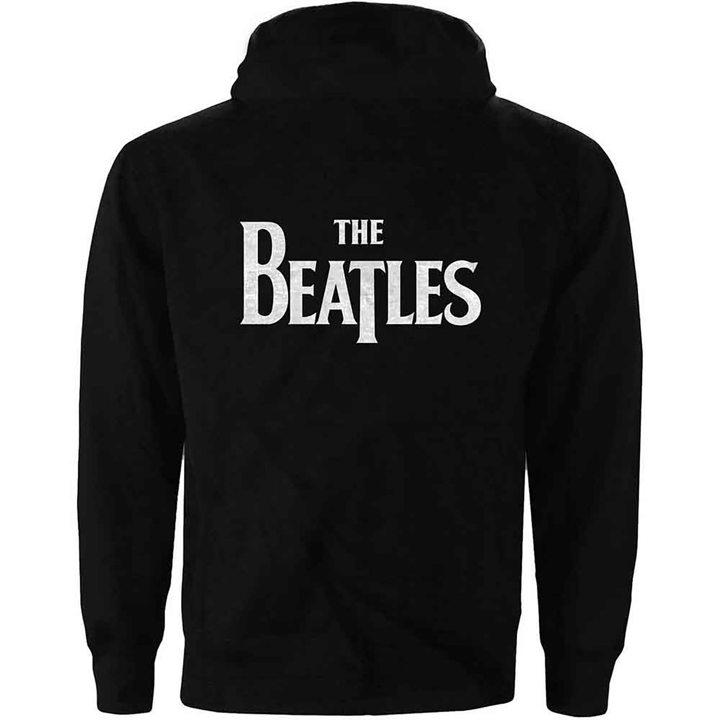Beatles Drop T Logo (Back Print) Ladies Zipped Hoodie Junior Top