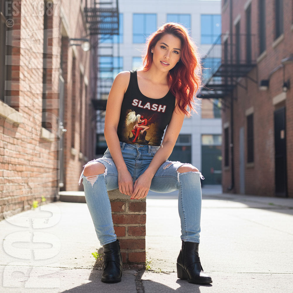 Angel & Devil (Puff Print) Womens Tank