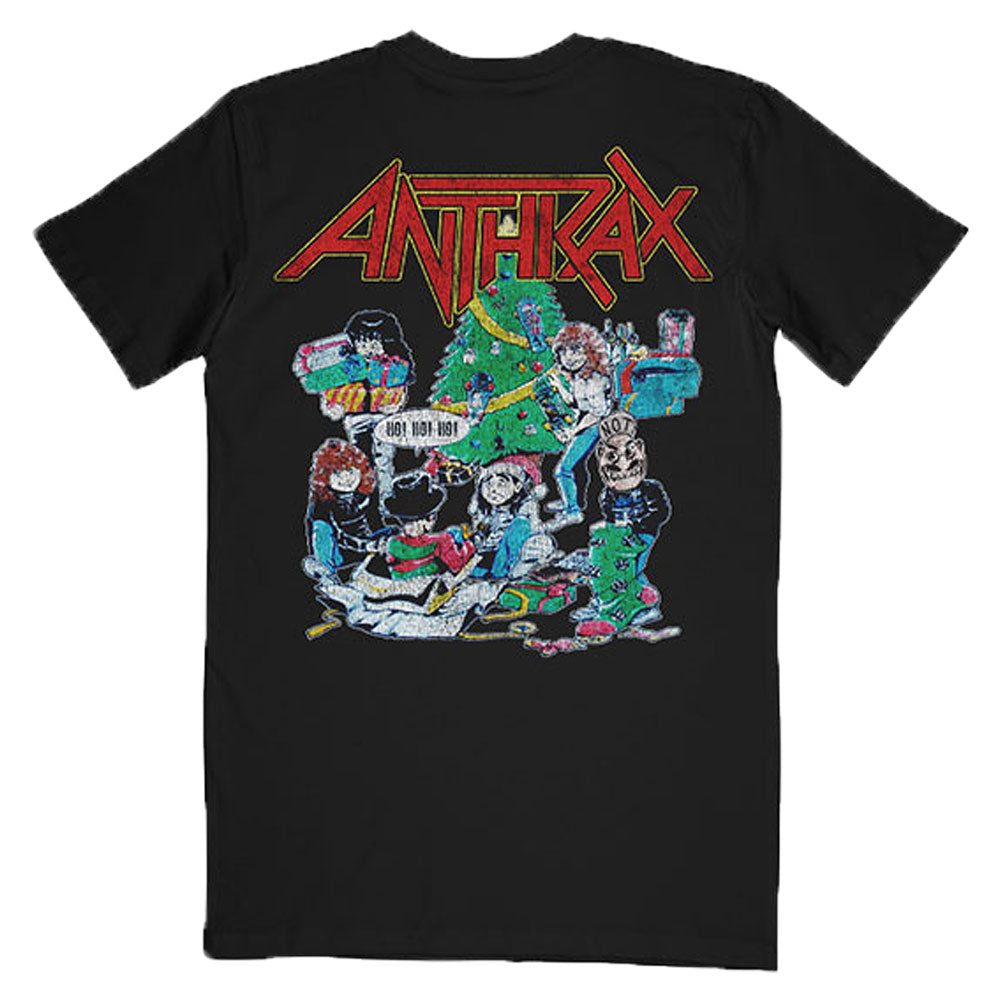 Anthrax Vintage Christmas (Back Print) Slim Fit T-shirt Back