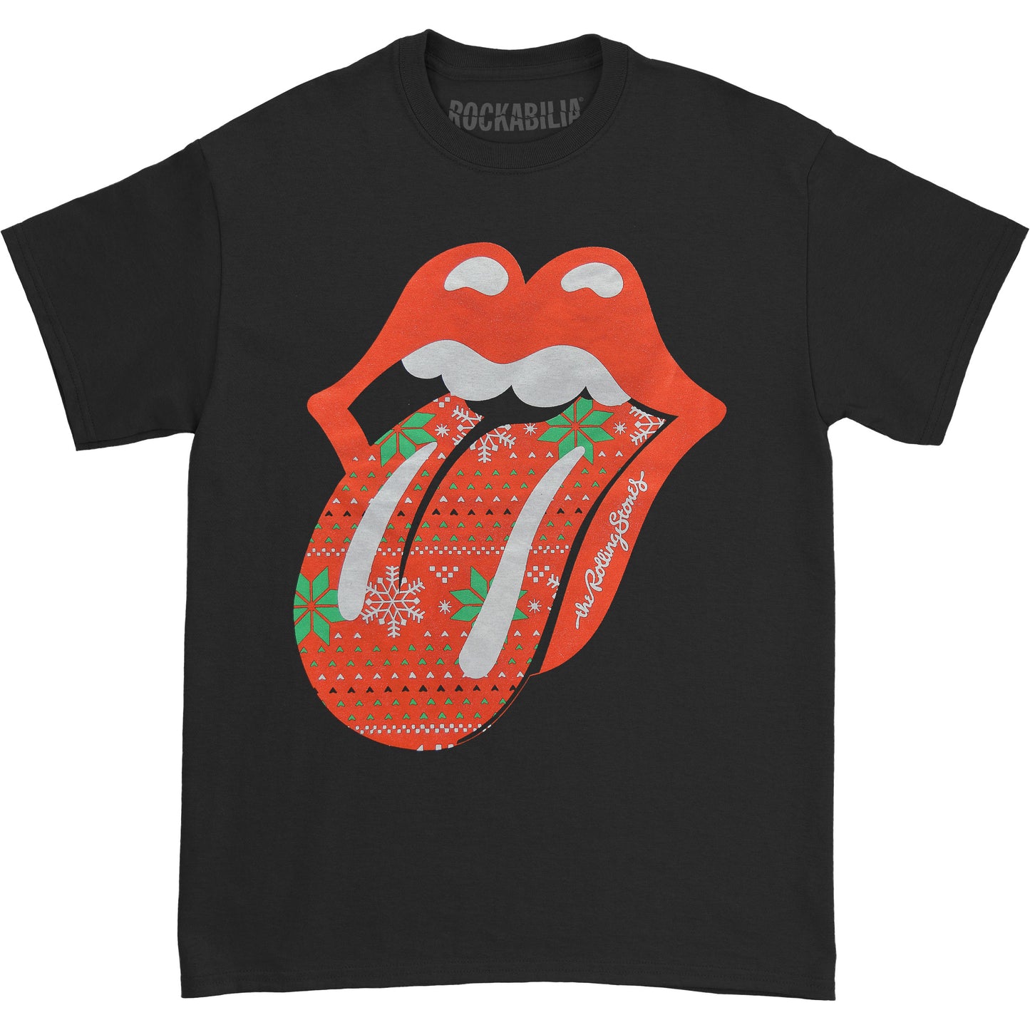 Rolling Stones Christmas Tongue Slim Fit T-shirt Front