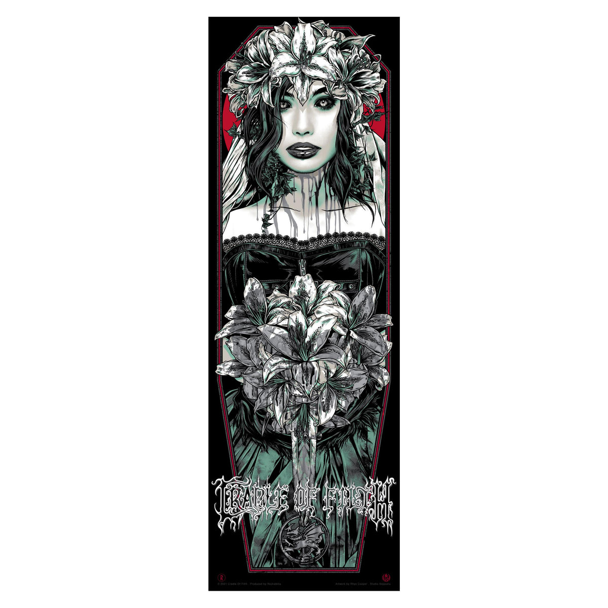 Cradle Of Filth Bride (Red) by Rhys Cooper Limited Screenprint Front