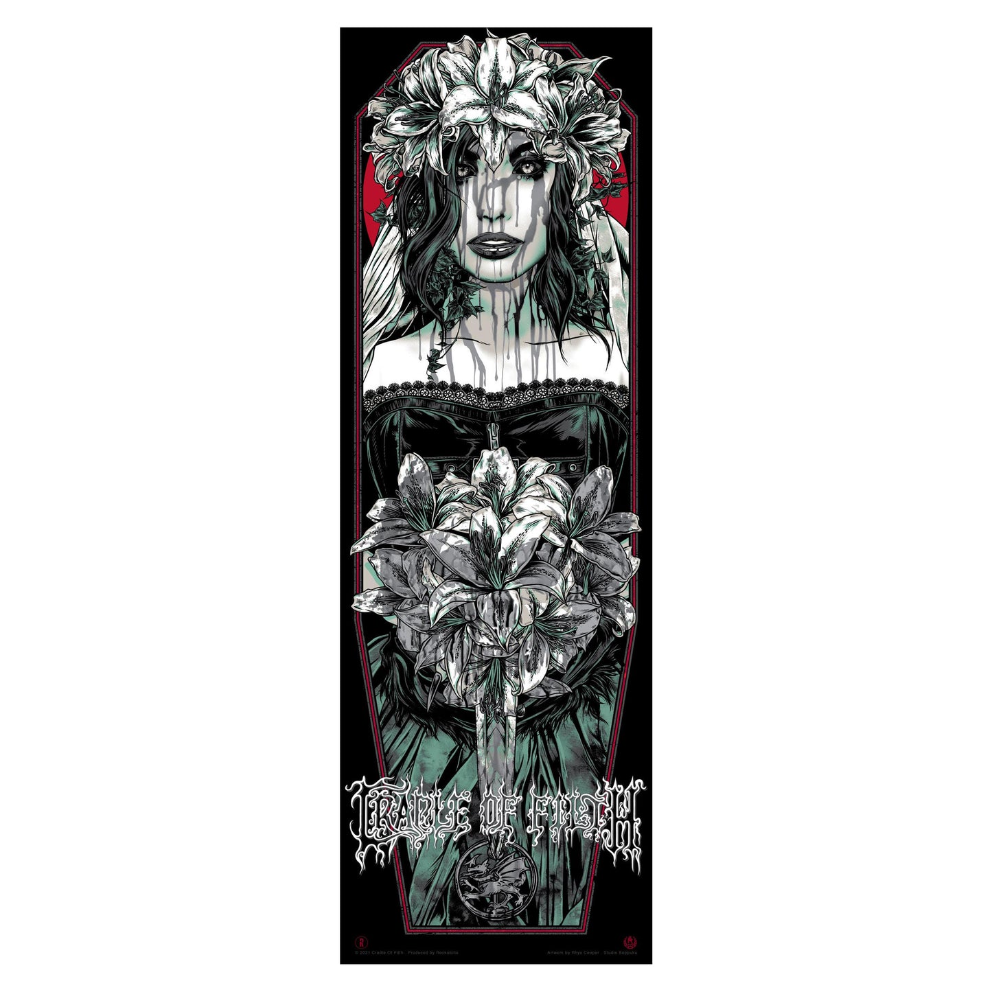 Cradle Of Filth Bride (Red Bloody Variant) by Rhys Cooper Limited Screenprint Front