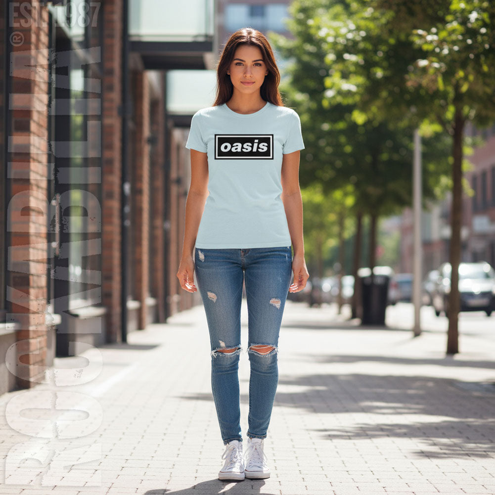 Oasis Decca Logo Ladies T-Shirt Junior Top Alt 2
