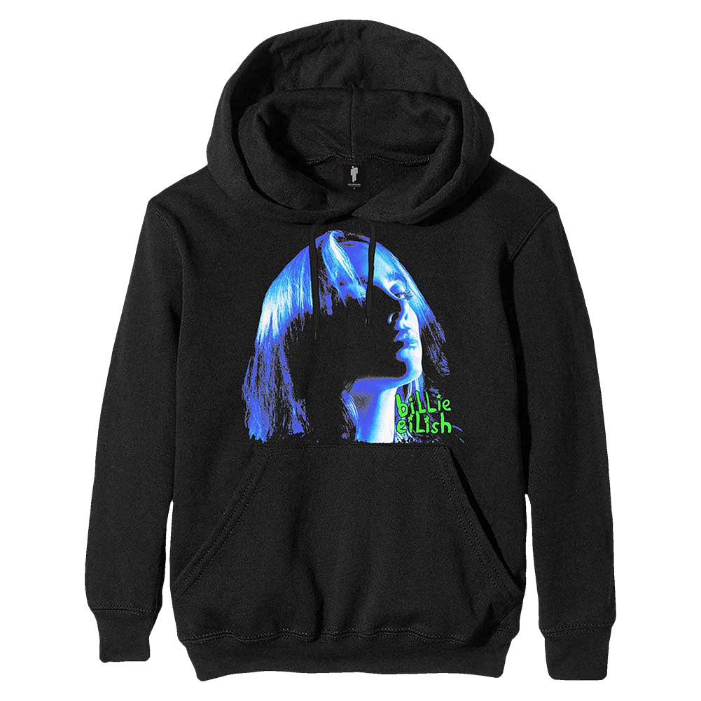 Billie Eilish Neon Shadow Blue Hooded Sweatshirt Front