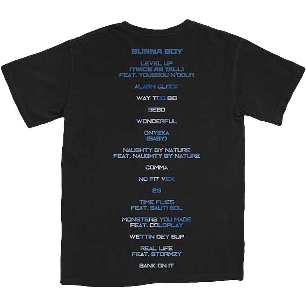 Burna Boy Album Tracks (Back Print) Slim Fit T-shirt Back