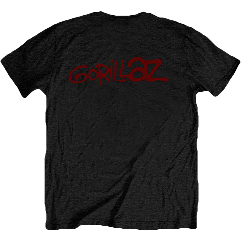 Gorillaz Group Green Geep (Back Print) Slim Fit T-shirt Back