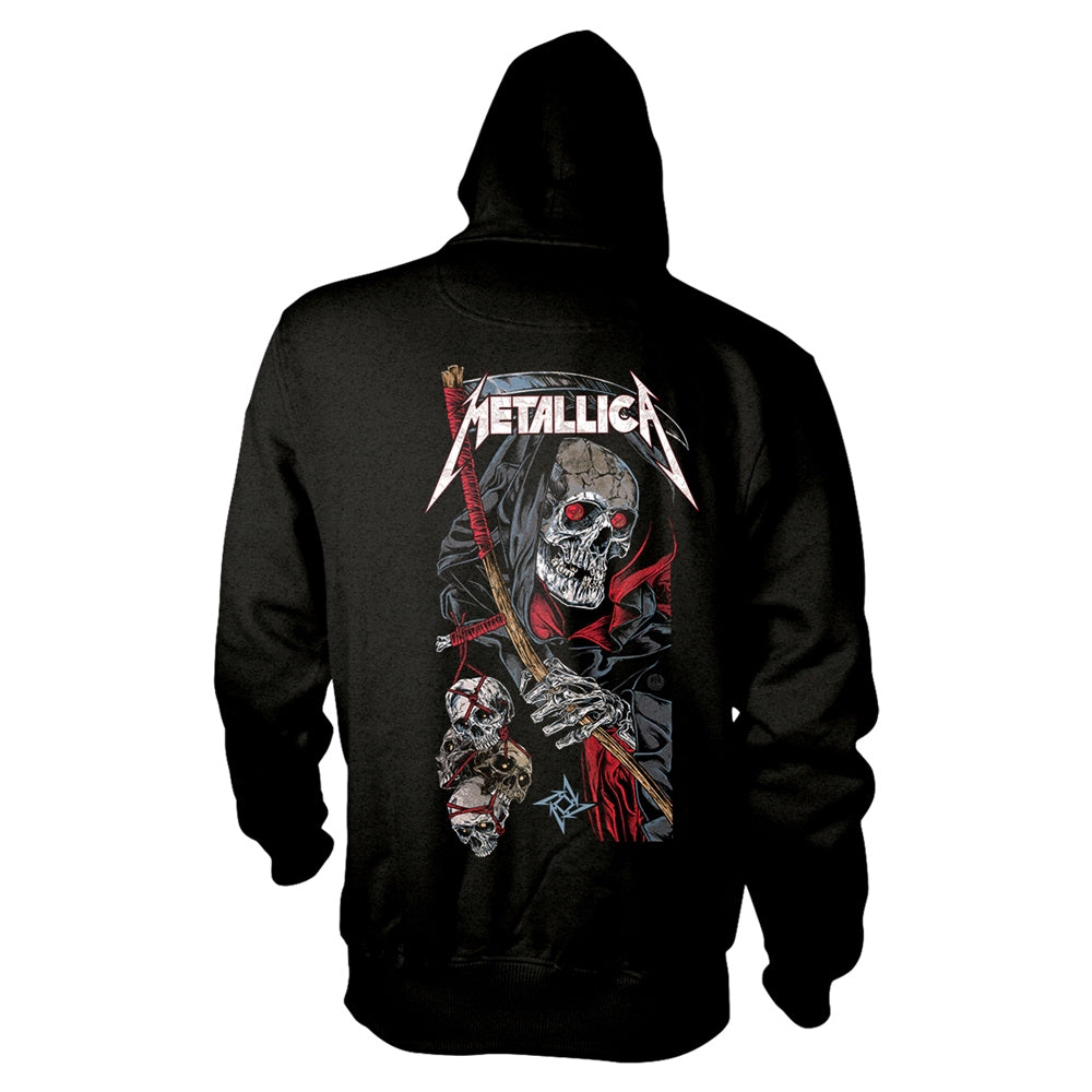 Metallica Death Reaper Zippered Hooded Sweatshirt Back