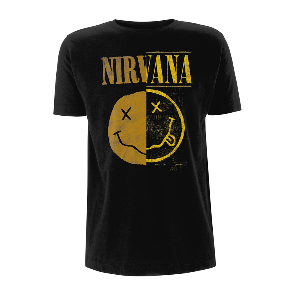 Nirvana Spliced Smile Face Logo T-shirt Front