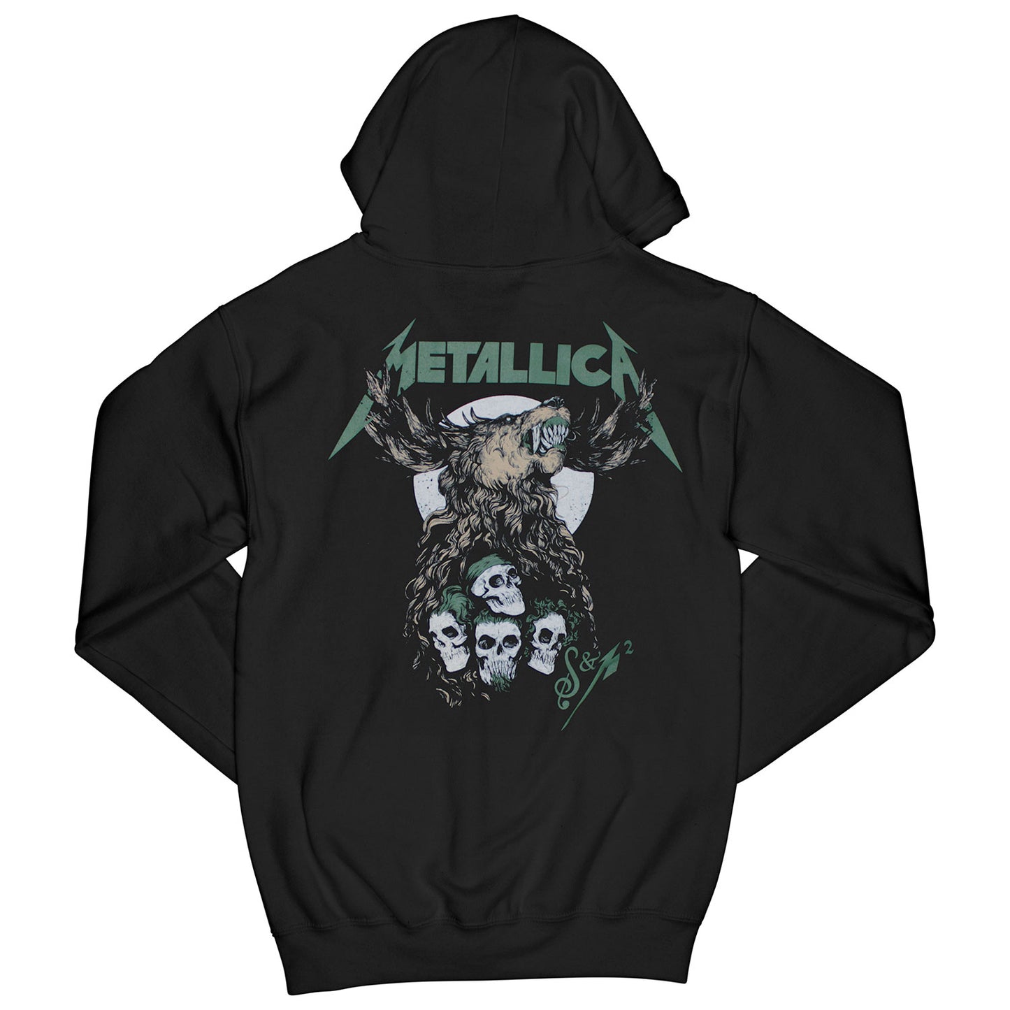 Metallica Moose Skull Zip Hoodie Zippered Hooded Sweatshirt Back