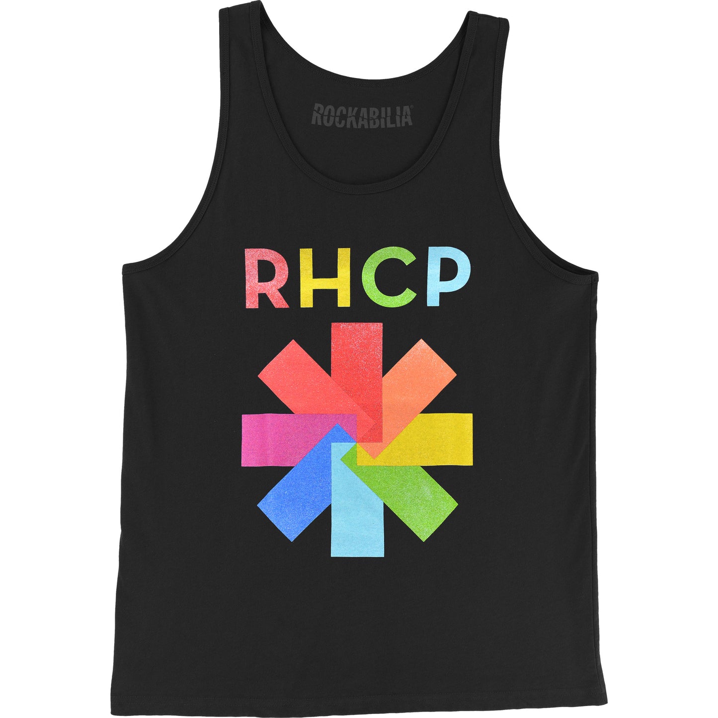 Red Hot Chili Peppers RHCP Colorful Asterisk Mens Tank Front