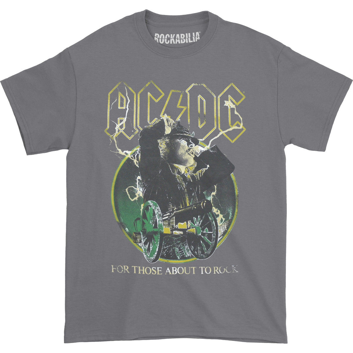 AC/DC About to Rock Charcoal T-shirt Front