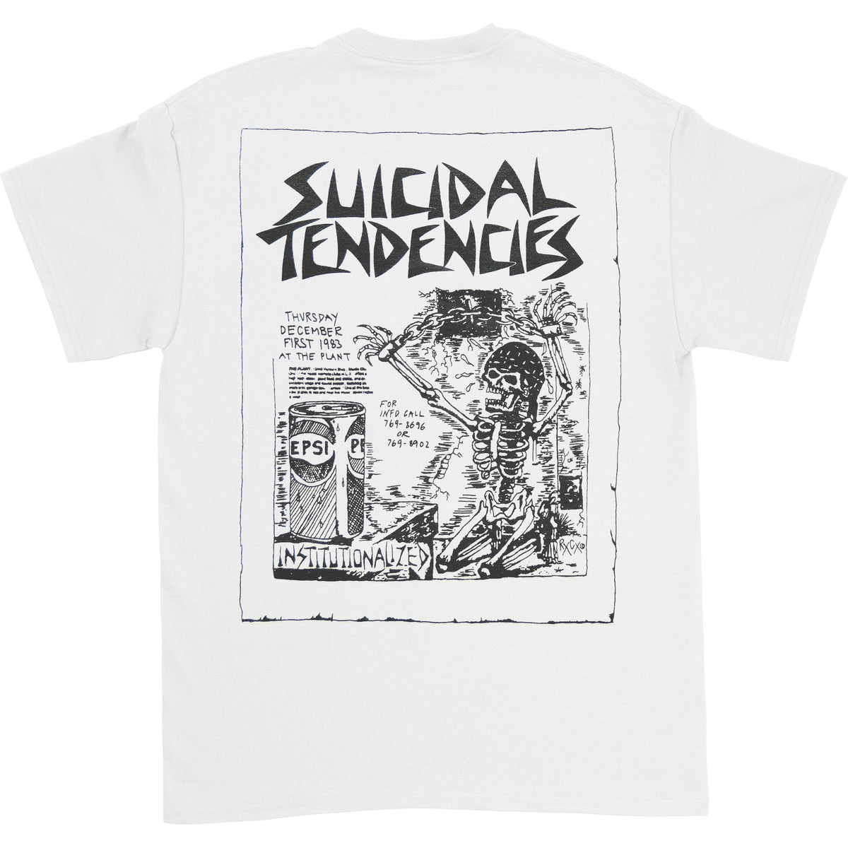 Suicidal Tendencies Institutionalized (White) T-shirt Back
