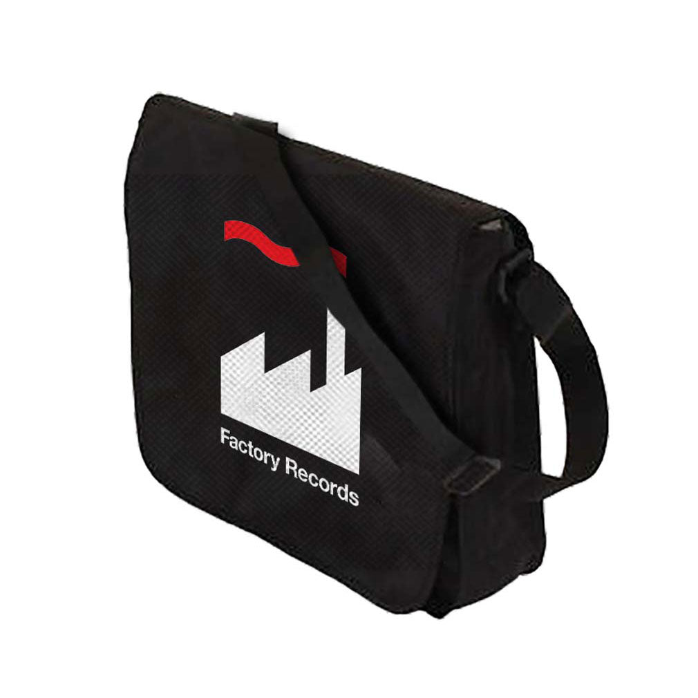 Factory Records Logo Flap Top Record Bag Messenger Bag Front