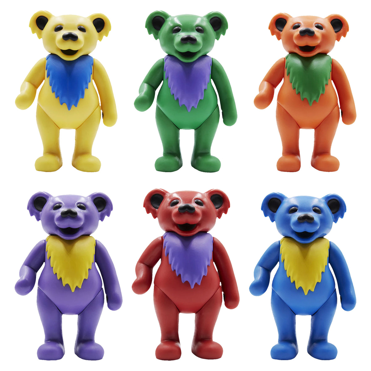 Grateful Dead Super7 Dancing Bears ReAction Figures Box Flat (6 Figures) Action Figure Back