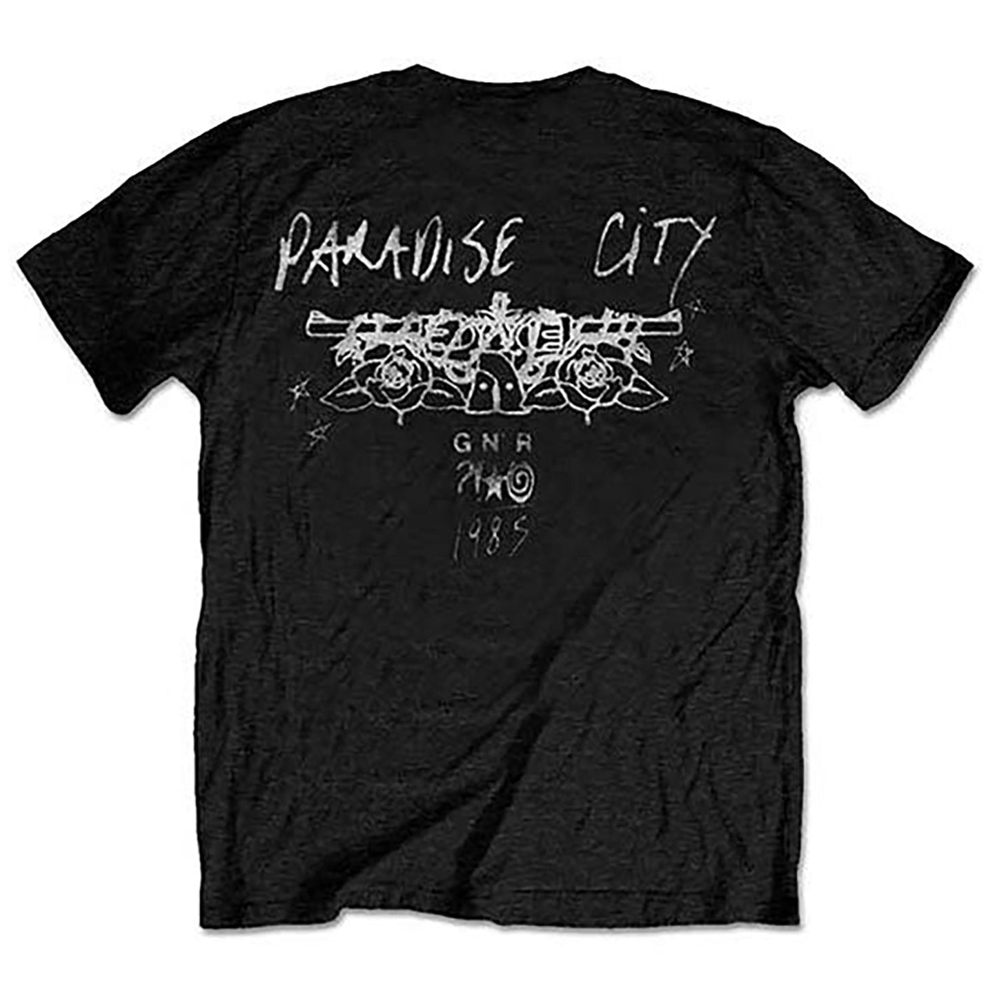 Guns N Roses Paradise City Stars (Back Print) Slim Fit T-shirt Back
