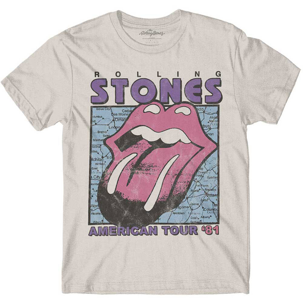 Rolling Stones American Tour Map Slim Fit T-shirt Front
