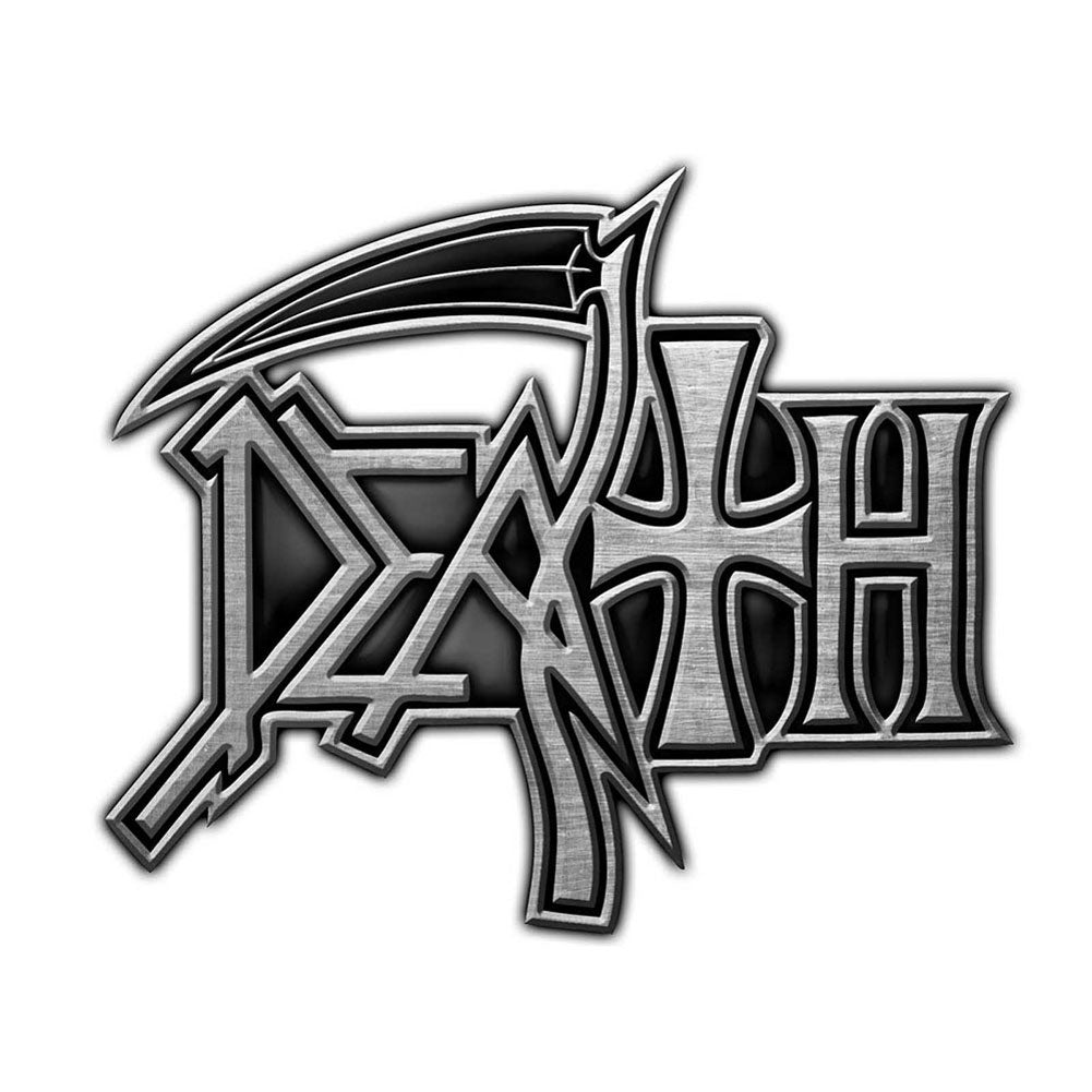 Death Logo (Retail Pack) Pewter Pin Badge Front