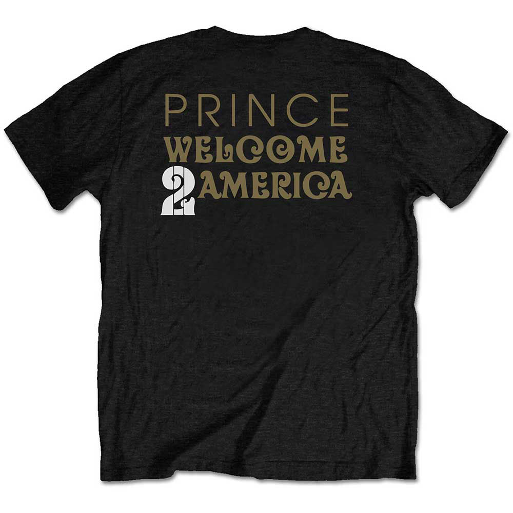 Prince W2A White Guitar (Back Print) Slim Fit T-shirt Back