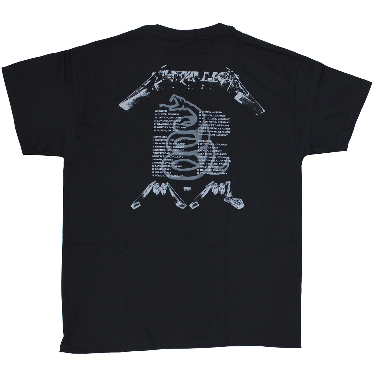 Metallica 4 Faces (Back Print) Slim Fit T-shirt Back