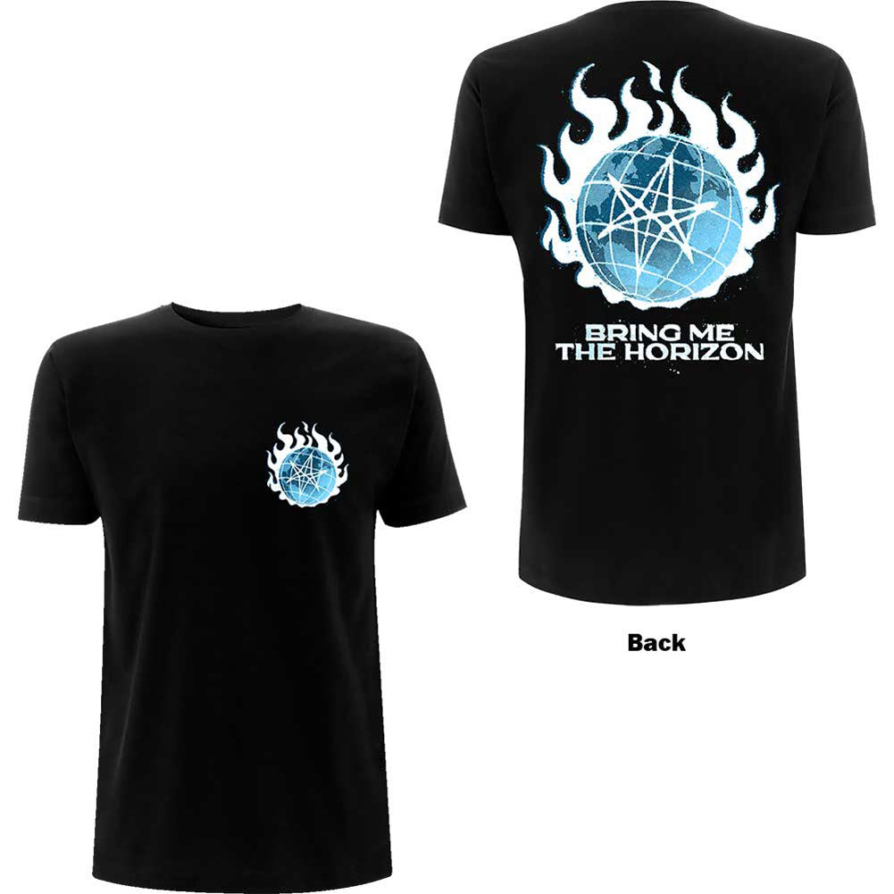 Bring Me The Horizon Globe (Back Print) Slim Fit T-shirt Front