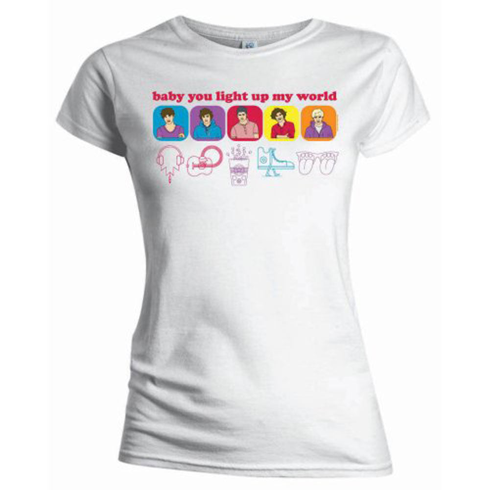 One Direction Line Drawing (Skinny Fit) Ladies T-Shirt Junior Top Front
