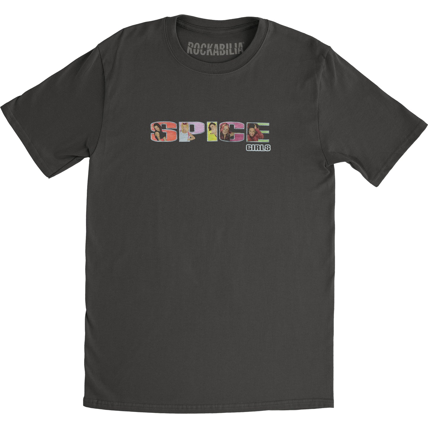 Spice Girls Logo Acid Wash Tee Charcoal T-shirt Front