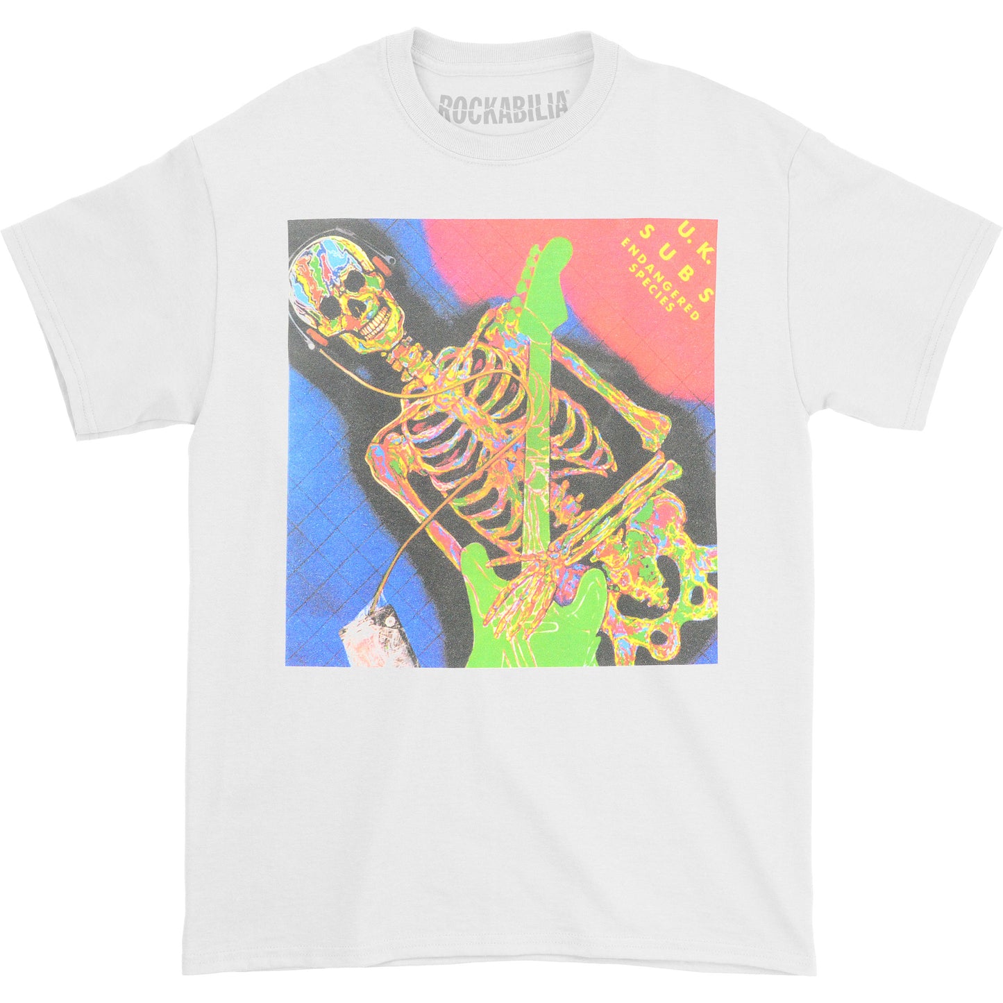 U.K. Subs Endangered White T-shirt Front