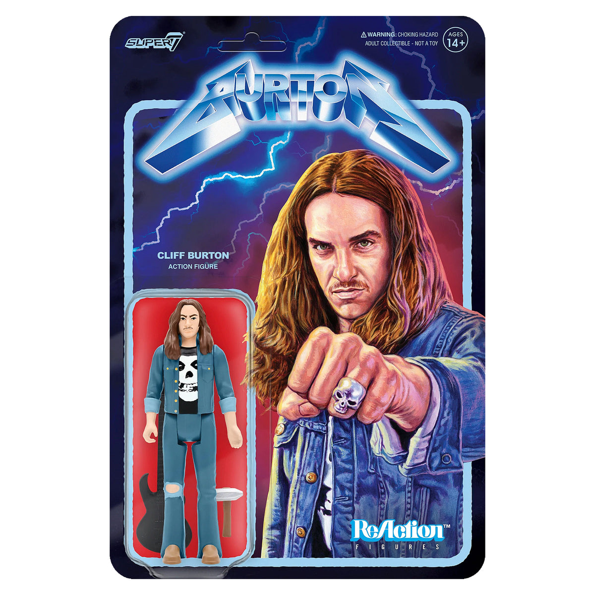 Metallica Super7 Cliff Burton 3.75" ReAction Figure Action Figure Front