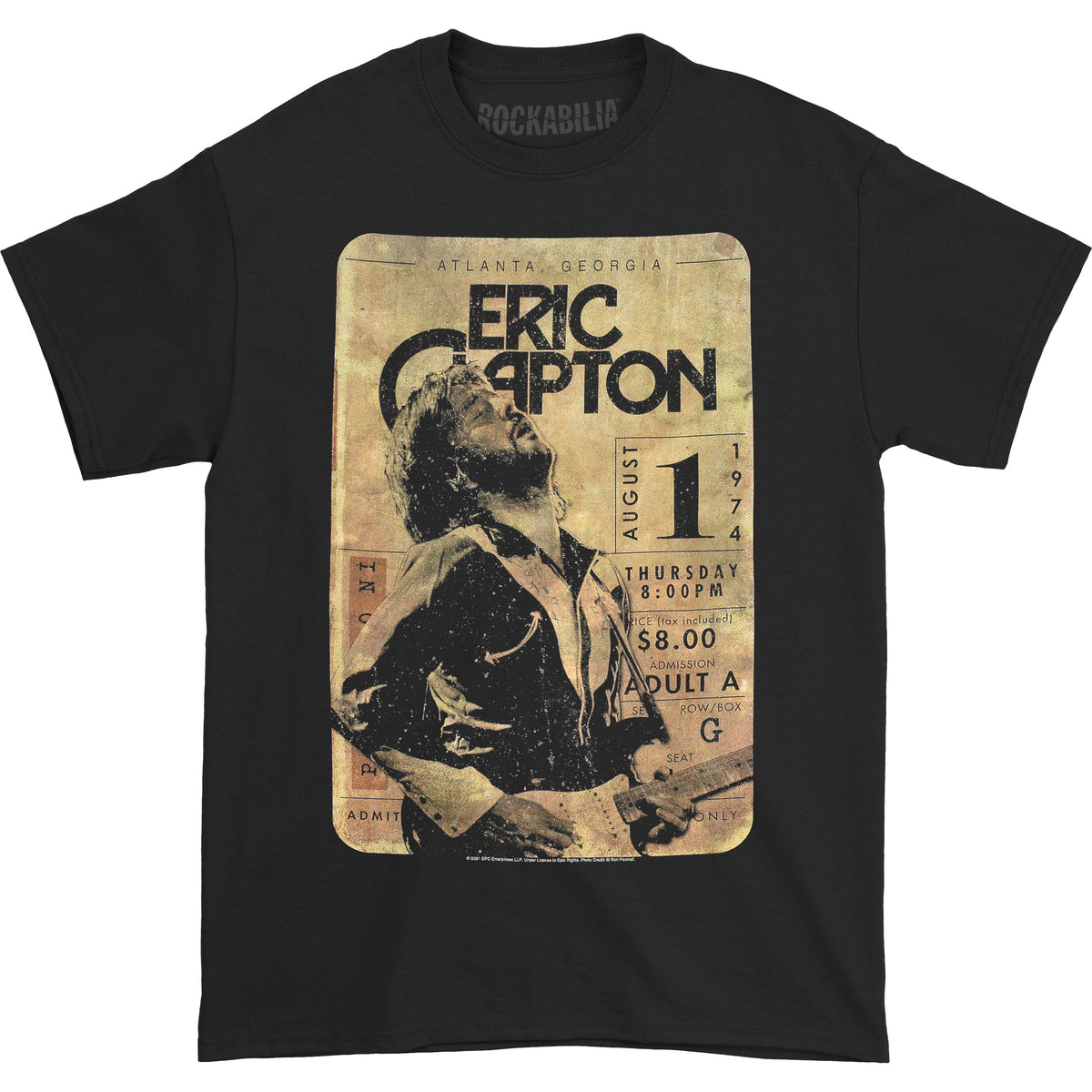 Eric Clapton Concert Ticket Slim Fit T-shirt Front