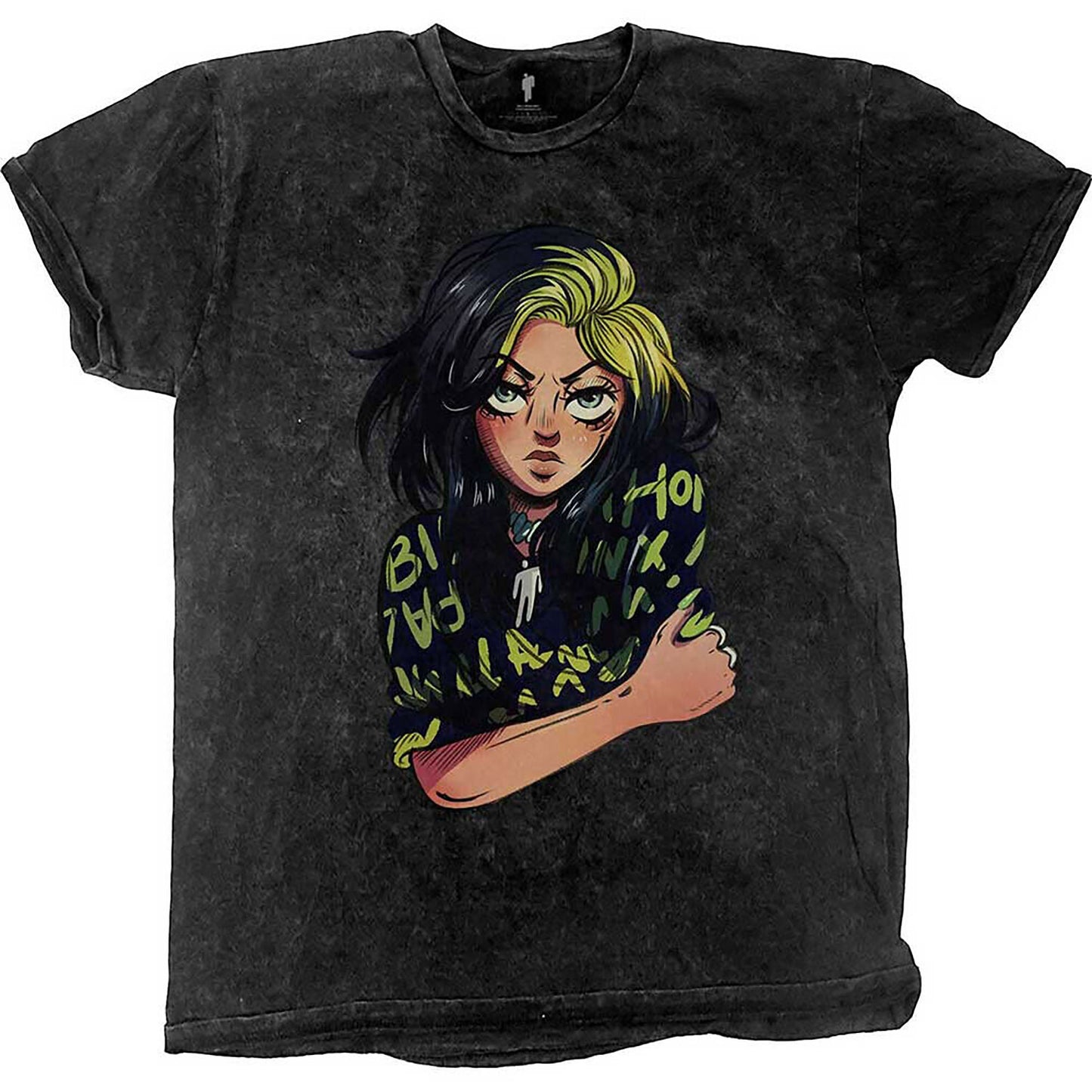 Billie Eilish Anime Billie (Dip-Dye) Tie Dye T-shirt Front