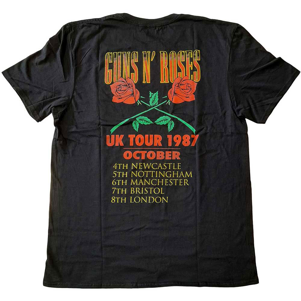Guns N Roses UK Tour '87 (Back Print) Slim Fit T-shirt Back