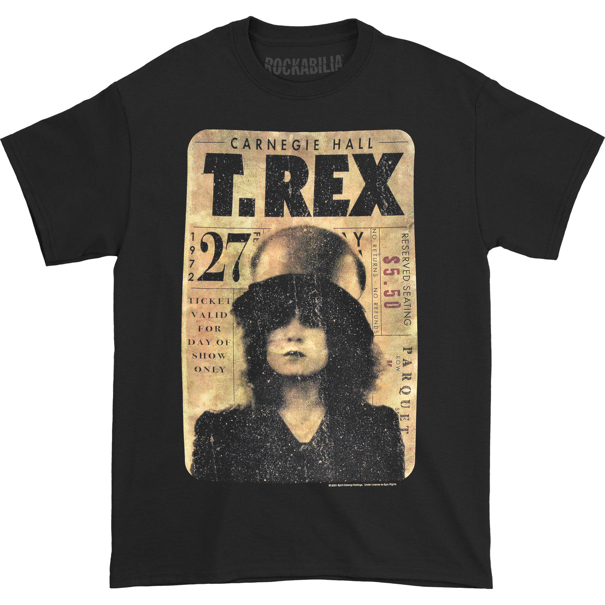 T. Rex Concert Ticket Slim Fit T-shirt Front