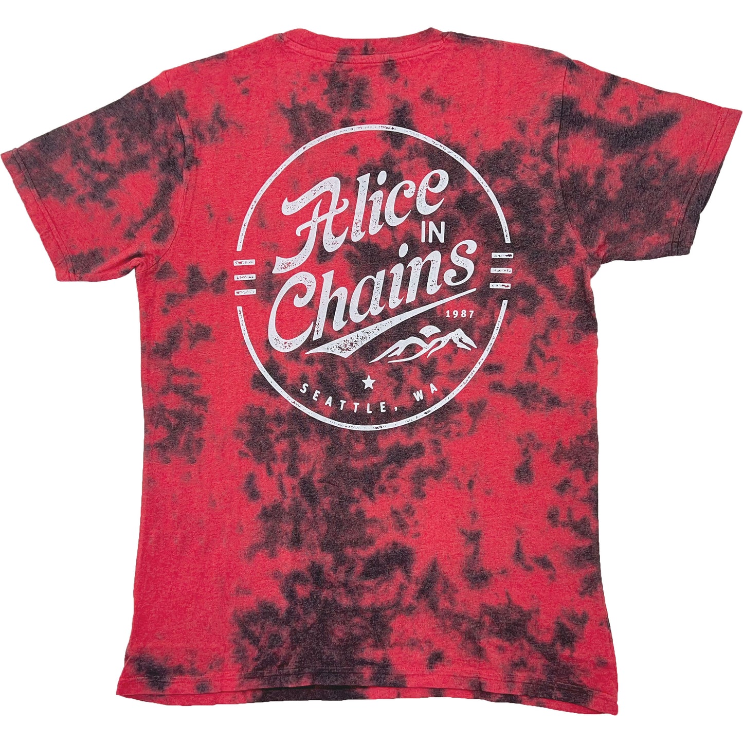 Alice In Chains Circle Emblem (Back Print & Dip-Dye) Tie Dye T-shirt Back