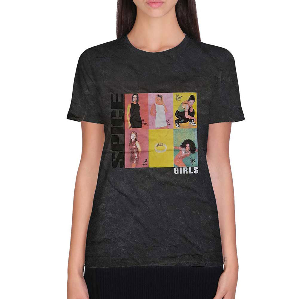 Spice Girls 6 Up Boxes (Dip-Dye) Girls T-Shirt Junior Top Front