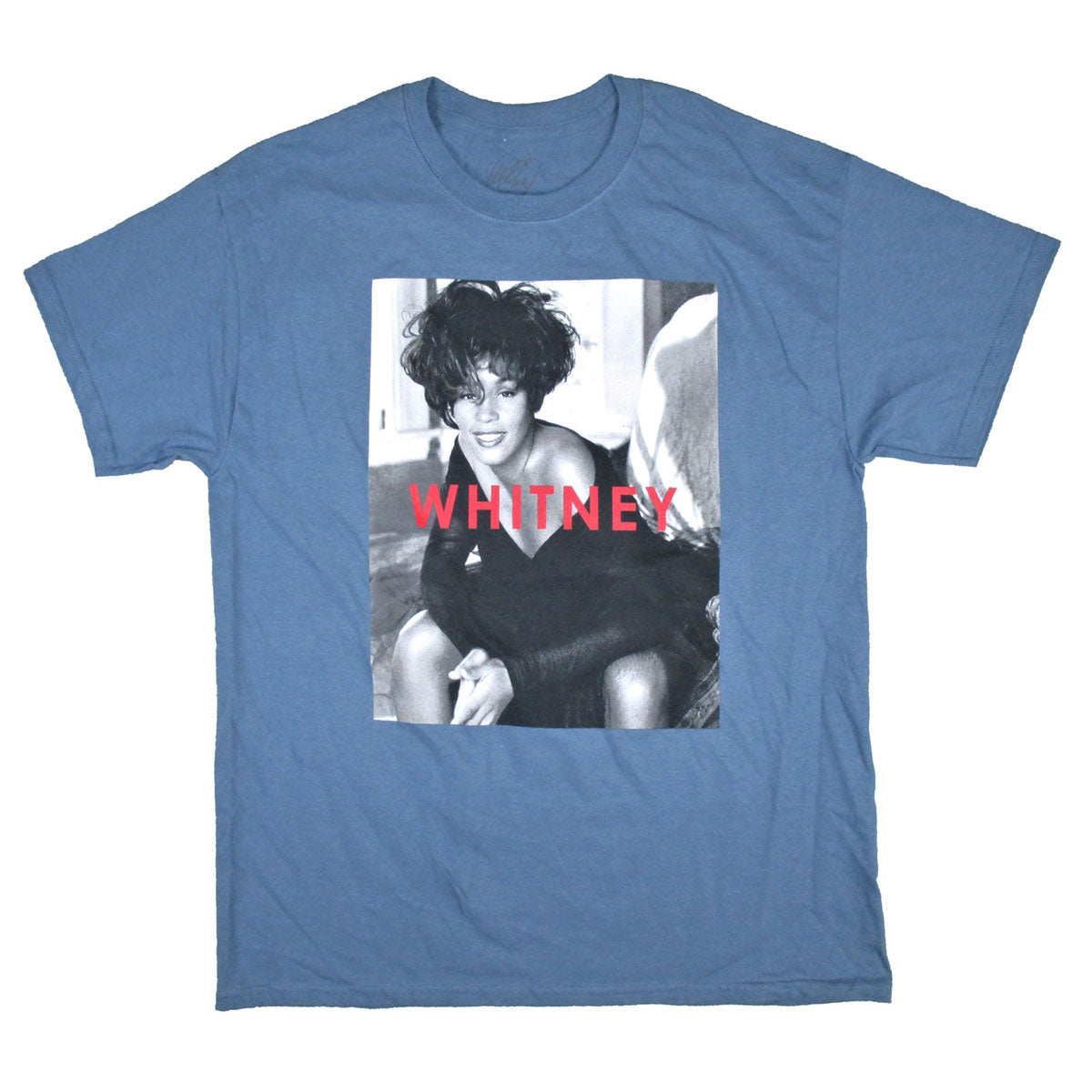 Whitney Houston Name on Slate Blue Tee T-shirt
