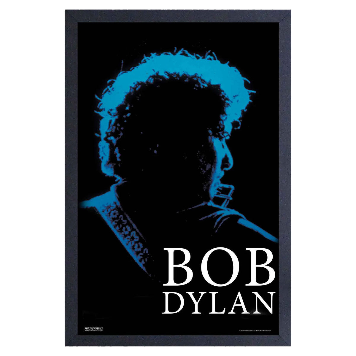Bob Dylan Blue Framed Wall Art Front