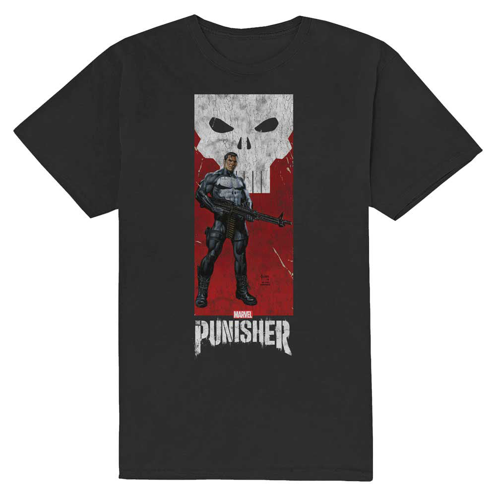 Punisher Holding Gun Slim Fit T-shirt Front