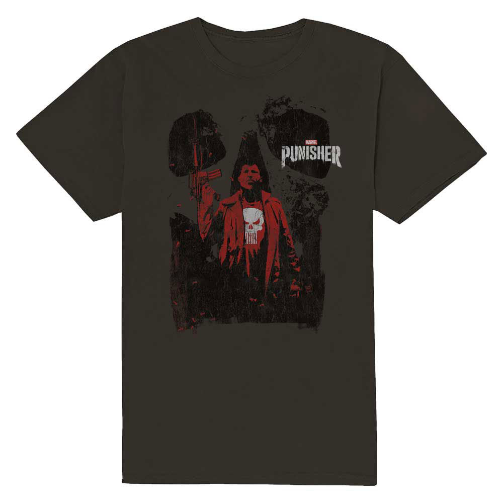 Punisher Red Outline Slim Fit T-shirt Front