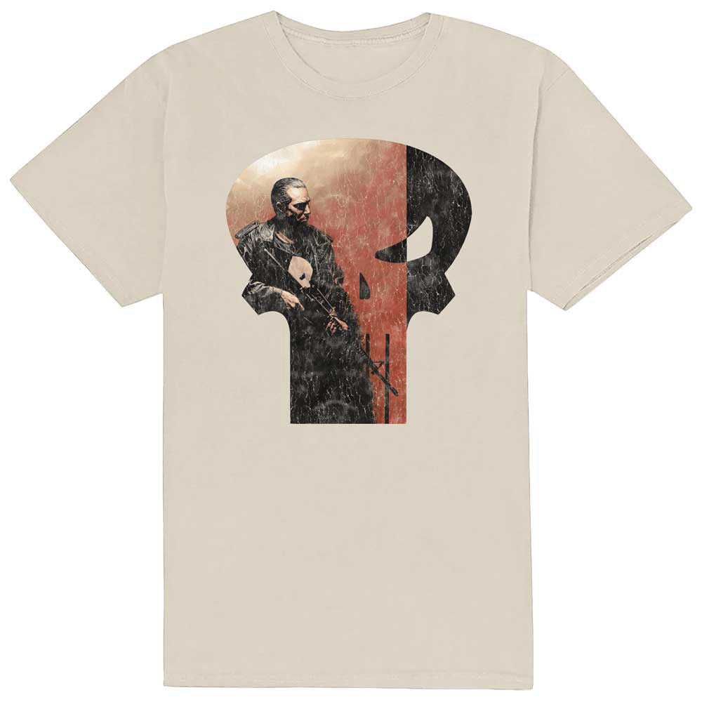 Punisher Skull Outline Character Slim Fit T-shirt Front