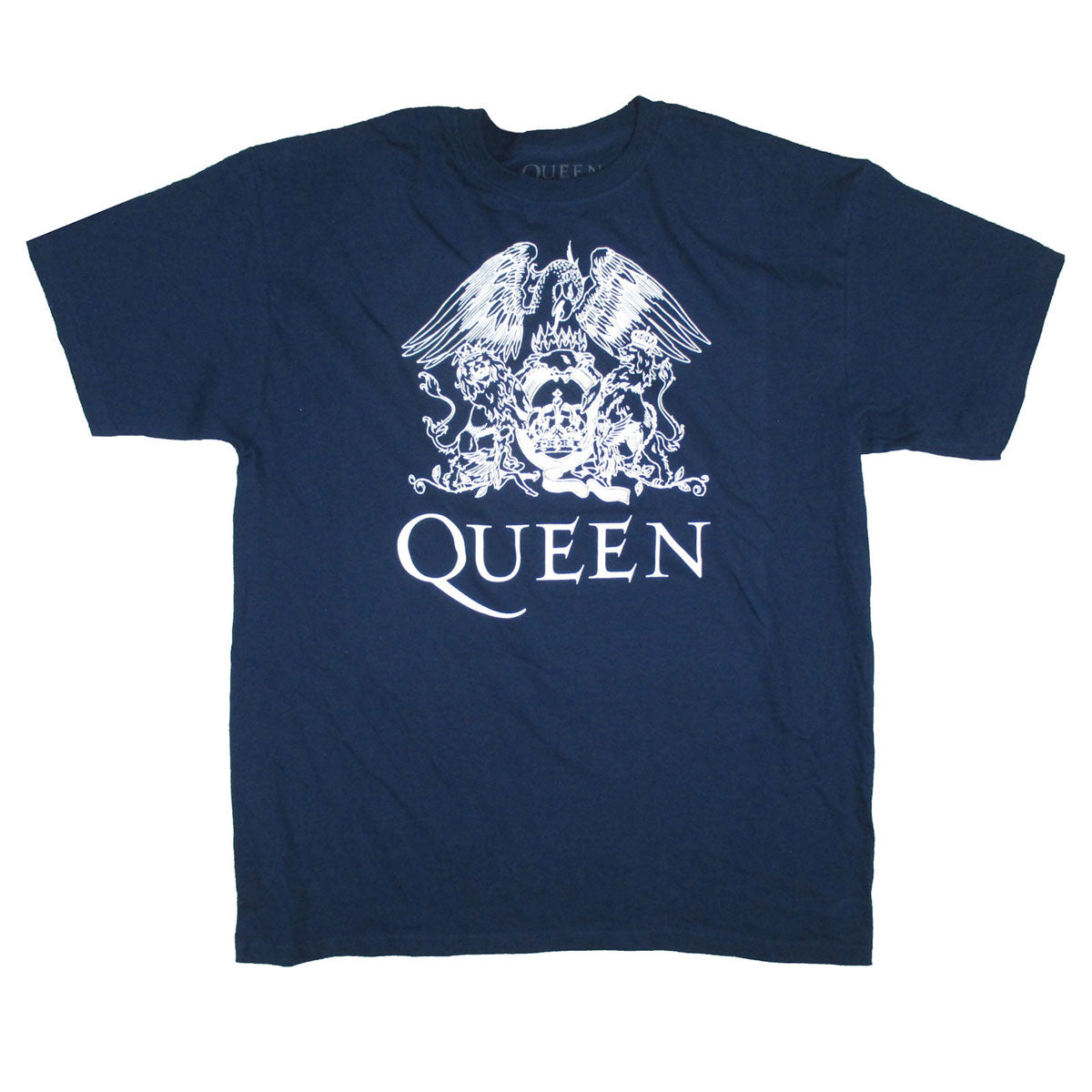 Queen White Crest on Navy Blue Tee T-shirt