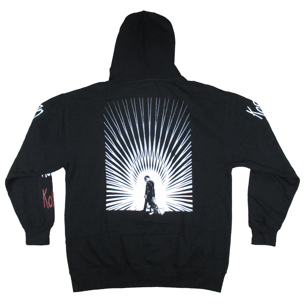 Korn Sleeve Logos Pull Over Hooded Fleece Hooded Sweatshirt Back