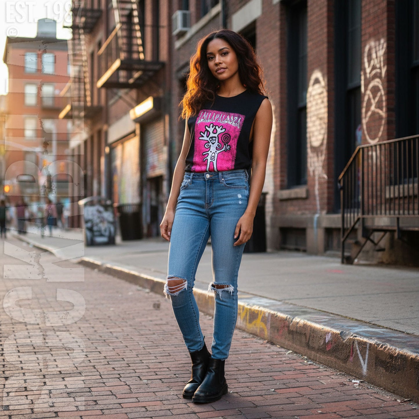 Pink Background Tank Top Womens Tank