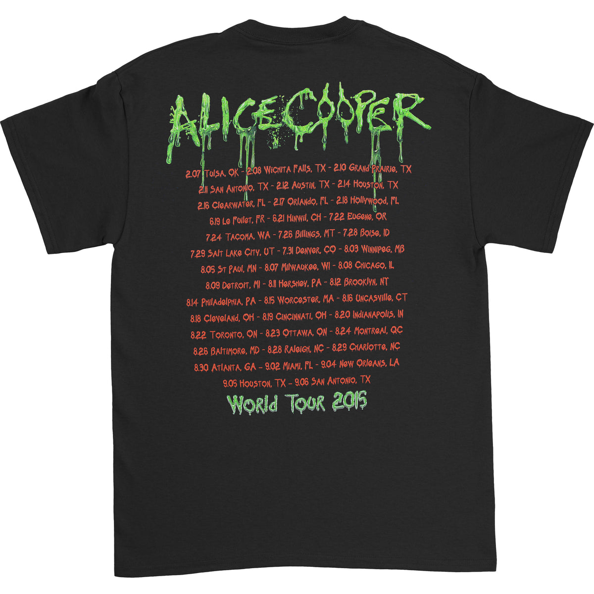 Alice Cooper No More Mr Nice Guy 2015 Tour T-shirt Back
