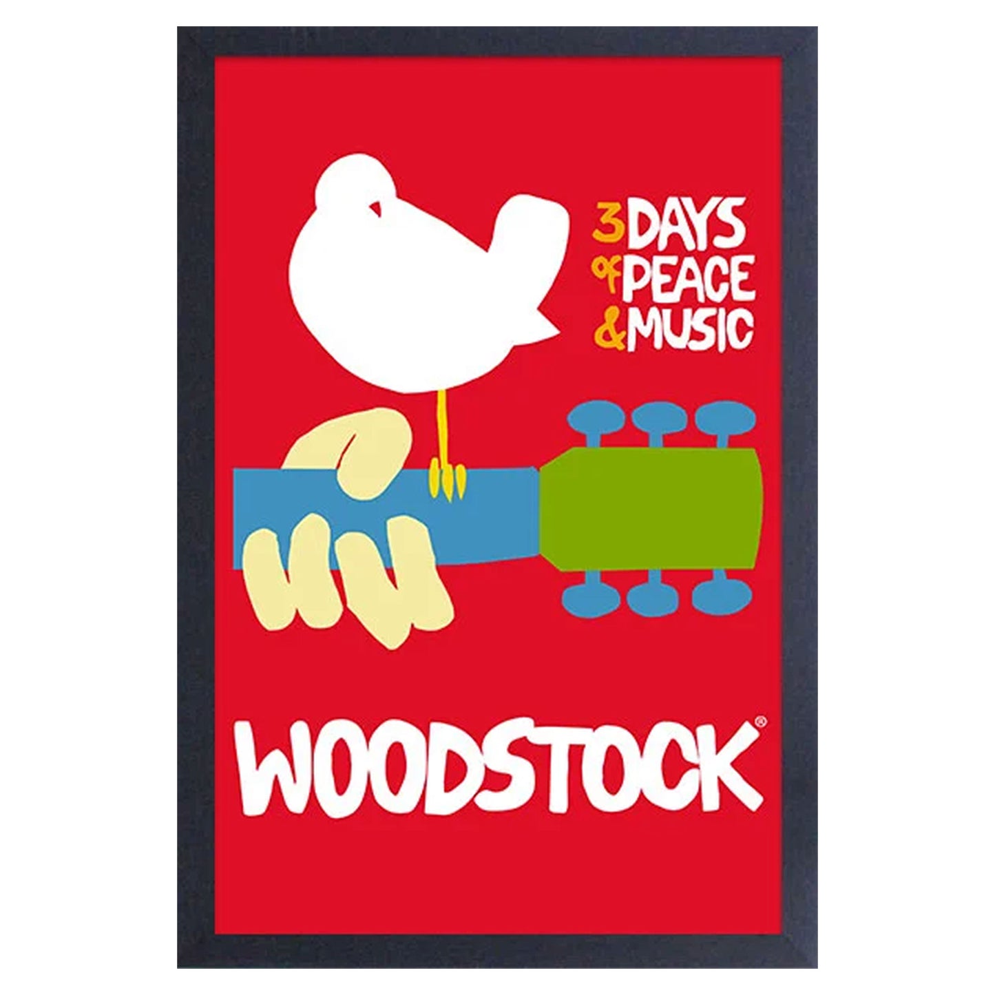 Woodstock Poster Framed Wall Art Front