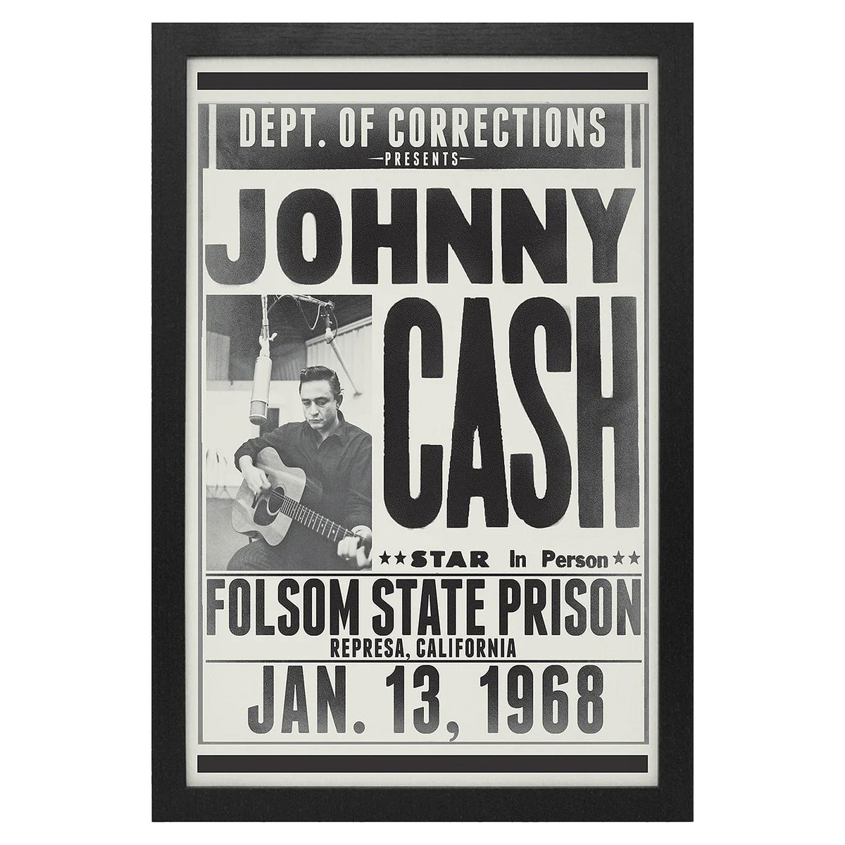 Johnny Cash Folsom State Framed Wall Art Front