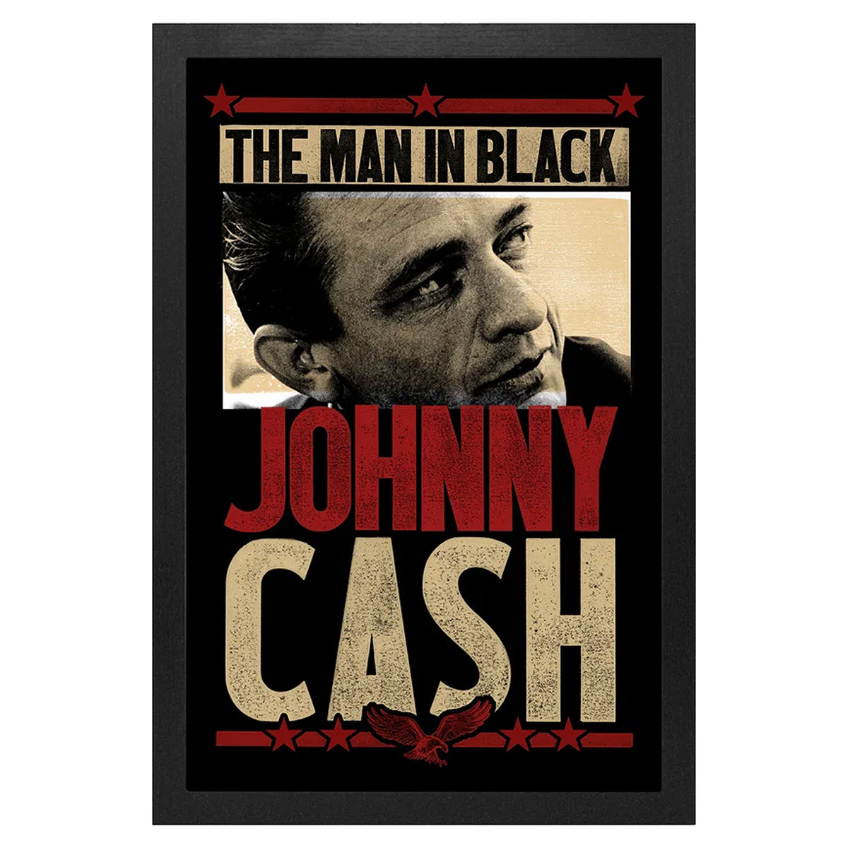 Johnny Cash The Man in Black Framed Wall Art Front