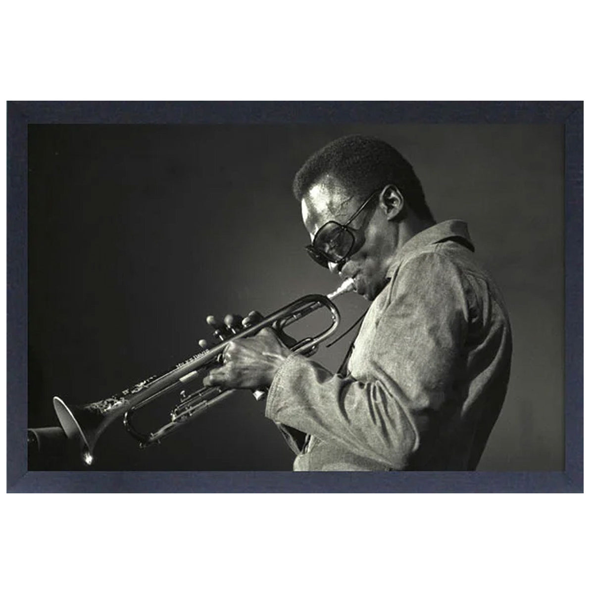 Miles Davis B&W Live Framed Wall Art Front